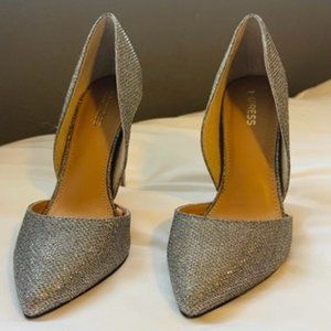 Express Silver Shimmer Pumps Size 6